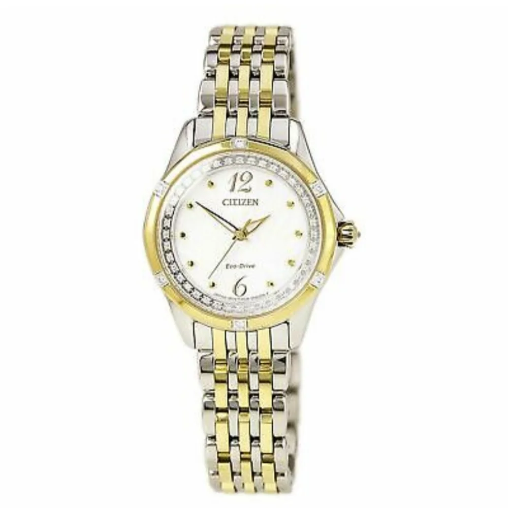Citizen Women's EM0374-50A Signature Versaille Two Tone Watch Msrp $1795.00